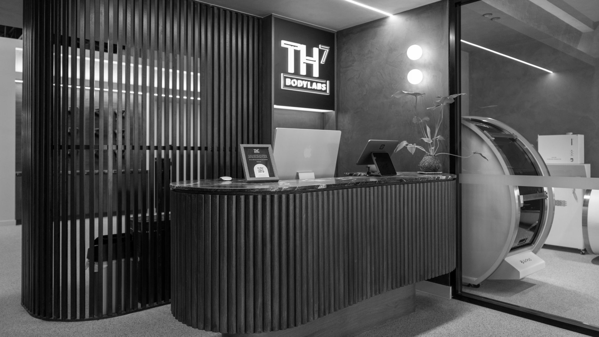 TH7 BodyLabs wellness studio interior and branded amenities case study