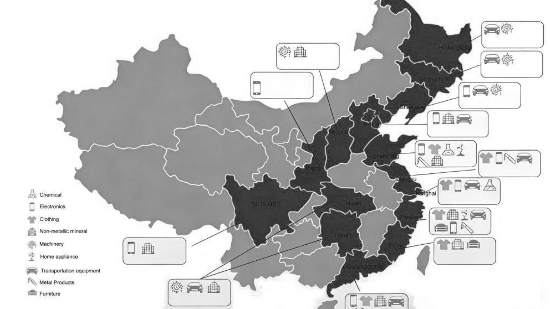 China sourcing hubs map Guangzhou Shenzhen Yiwu